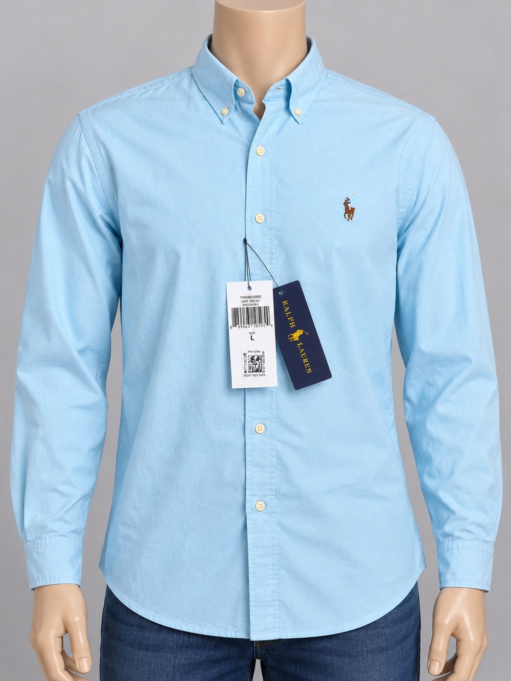 Ralph Lauren Men’s Large Oxford Button Down Shirt Blue NWT